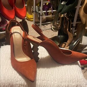 Zara Terracotta Slingback Heels